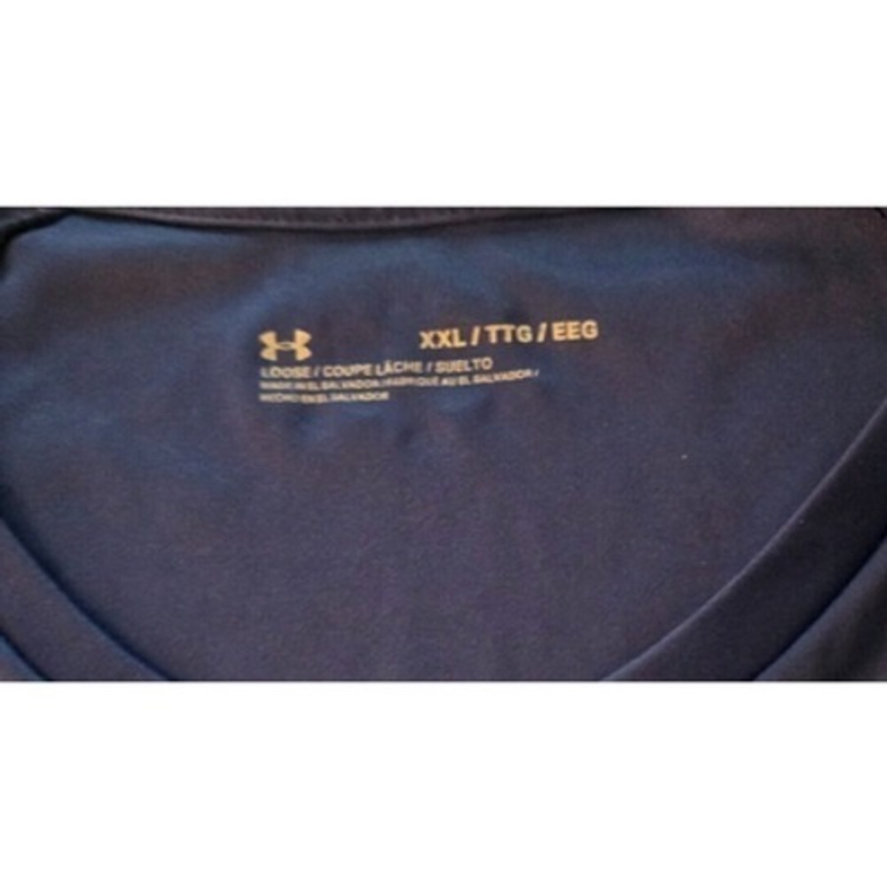 Under Armour Mens T-Shirt 2XL Blue Logo Graphic Loose Fit Tee - Picture 3 of 5